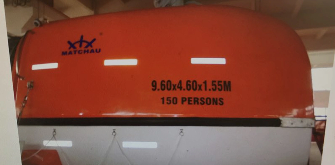 Een project dat gebruik maakt van Matchau's 9,6 m lengte 150 personen gedeeltelijk ingesloten reddingsboot